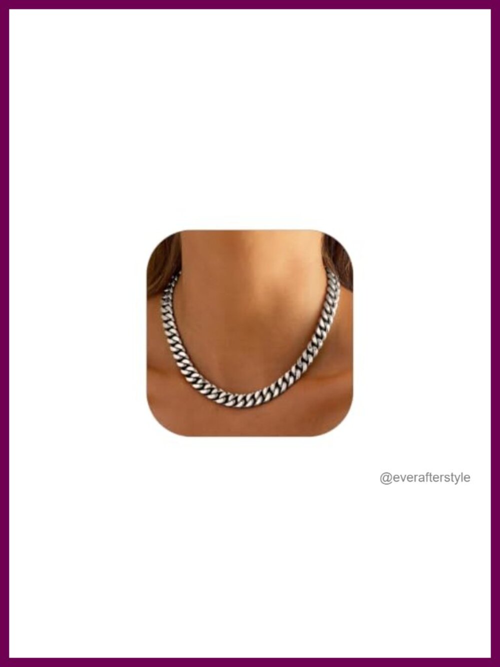 Stainless Steel Cuban Link Chain Necklace for Women 12mm 16in